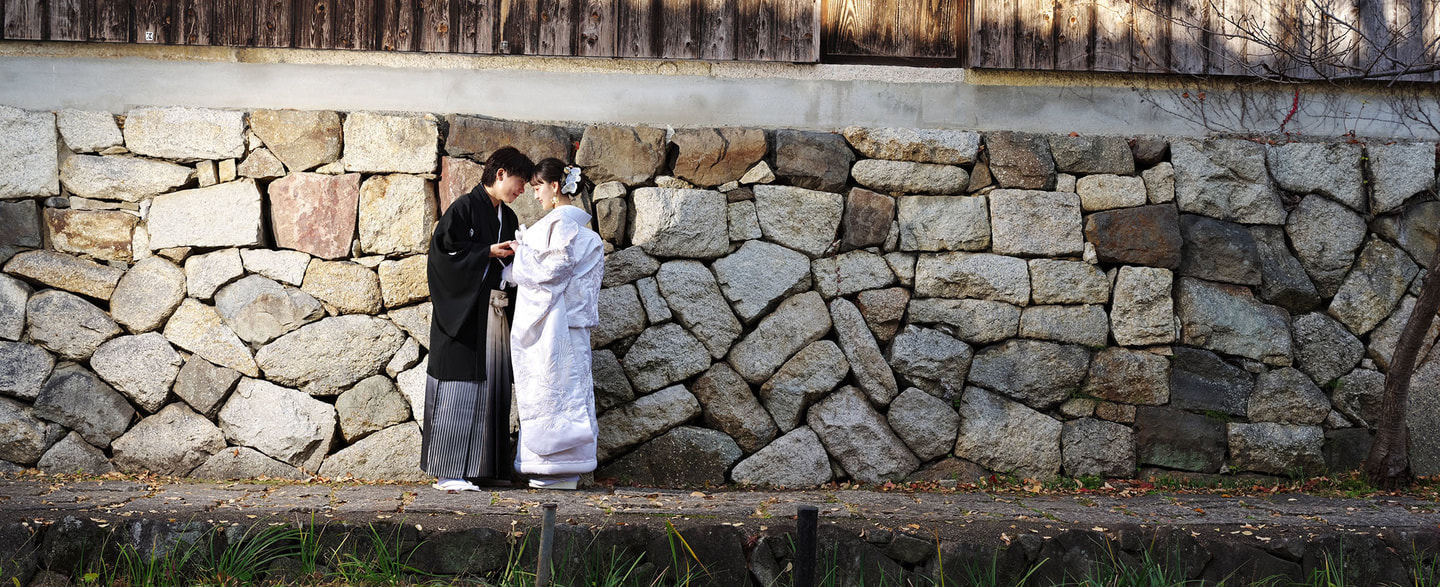 和の茶室でロケーション写真撮影